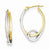 14k Two-tone Oval Hoops w/Loop Ear, Jewelry Earrings