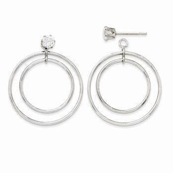 14k White Gold Double Hoop Earring Jackets