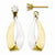 14k Yellow Gold Oval Dangle Jacket w/Rhodium & CZ Earrings