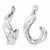 14k White Gold Twisted J Earring Jackets