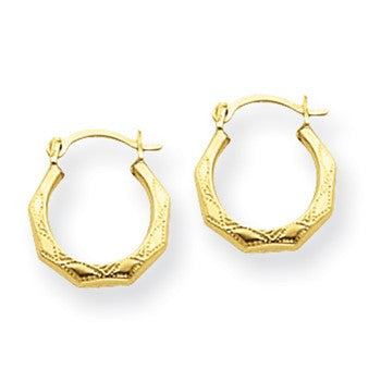 14k Yellow Gold Polished Shrimp Hoop Earrings