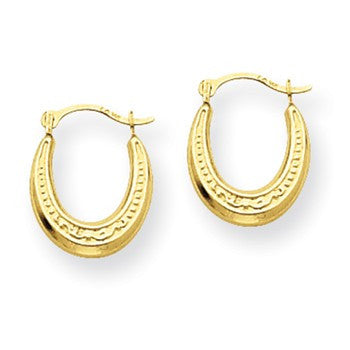 14k Yellow Gold Polished Shrimp Hoop Earrings