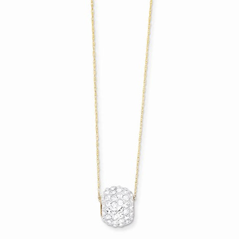14K Yellow Gold Crystal Slider Necklace