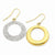 14k Yellow Gold Crystal Open Circle Wire Earrings