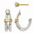 14k Two-tone J Hoop with CZ Stud Earring Jackets