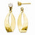 14k Yellow Gold Polished Oval Dangle with CZ Stud Earring Jackets