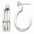 14k White Gold Polished J Hoop with 4mm CZ Stud Earring Jackets
