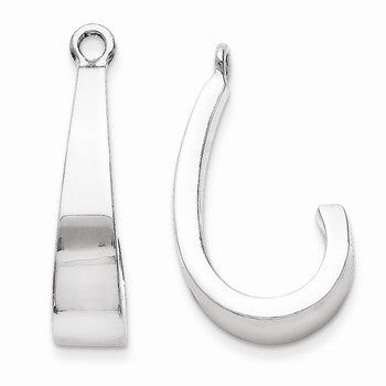 14k White Gold J Hoop Earrings