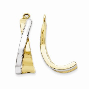 14k Yellow Gold Crossover J Hoop Earring Jackets