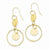 14k Yellow Gold Polished Circles Dangle Earrings