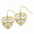 14k Yellow Gold Rhodium .01ct Diamond-cut-out Heart Wire Earrings