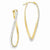 14k Yellow Gold Swarovski Elements Wave Hoop Earrings