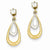 14k Yellow Gold Two Tone Polished w/CZ Stud Earring Jackets