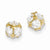 14k Yellow Gold CZ 6mm Post Earrings