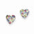 14k Yellow Gold Pastel Multi-colored Crystal 6mm Heart Post Earrings