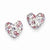 14k Yellow Gold Multicolored Crystal 8mm Heart Post Earrings