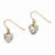 14k Yellow Gold Pastel Multi-colored Crystal Heart Dangle Earrings