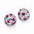 14k Yellow Gold Multi-colored Crystals 6mm Post Earrings