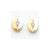 14k Yellow Gold Polished Rhodium CZ Fancy Post Earrings