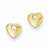 14k Yellow Gold CZ Heart Post Earrings
