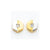 14k Yellow Gold Polished Rhodium CZ Fancy Post Earrings
