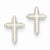 14k White Gold Polished Cross Post Earrings