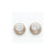 14k Yellow Gold Rhodium Plated Satin CZ Post Earrings