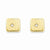 14k Yellow Gold Polished Square with CZ Post Earrings