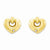 14k Yellow Gold Polished Satin Heart with CZ Post Earrings