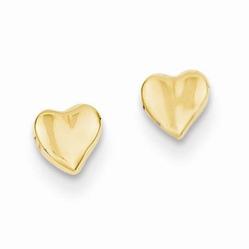 14k Yellow Gold Heart Ear, Jewelry Earrings