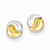 14k Yellow Gold Polished Rhodium Fancy Post Earrings