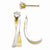 14k Yellow Gold Rhodium J-Hoop with CZ Stud Earring Jackets
