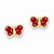 14k Yellow Gold Enameled Butterfly Earrings
