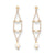 14k Yellow Gold Pearl 3 Tier Post Dangle Earrings