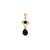 14k Yellow Gold Created Blue Gold-stone Dangle Earrings