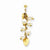 14k Yellow Gold Pearl & Leaf Dangle Earrings
