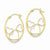 14k Yellow Gold Oval Hoop w/Open Hearts Earrin, Jewelry Earrings