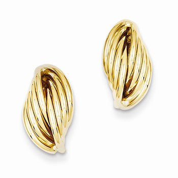 14k Yellow Gold Polished Fancy Post Earrings