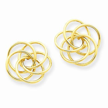 14k Yellow Gold Polished Love Knot Post Earrings
