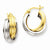 14k Two-tone Polished Double Hoop Earrings