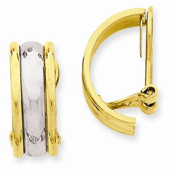 14k Two-tone Non-pierced Earrings