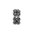 Black CZ Connector Charm Bead in Sterling Silver